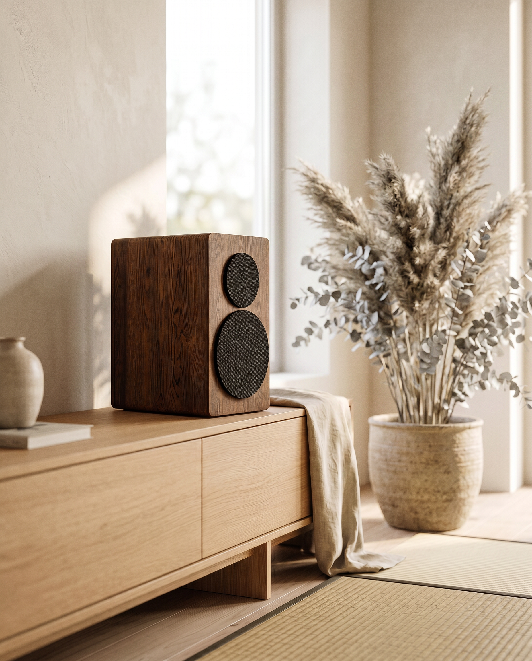 Haient loudspeaker in a japandi-style interior — Olive scene